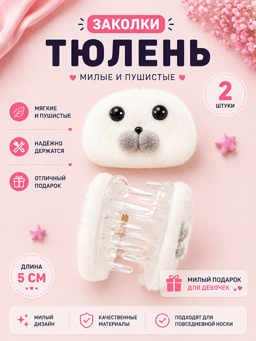 Заколки Тюлень 2 шт.